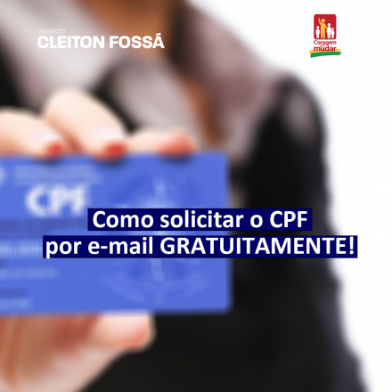 Cleiton Foss     A partir desta terça-feira (14) os cidadãos aptos a receber o auxílio emergencial de R$ 600, poderão emitir o Cadastro de Pessoas Físicas (CPF) por e-mail, sem custos.  ...