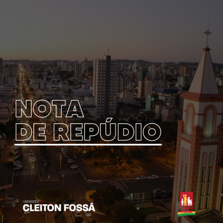 Cleiton Foss        O vereador Cleiton Fossá repudia o comentário na rede social do humorista Léo Lins, que sugere a liberação da quarentena para cidades sem importância, entre elas,...