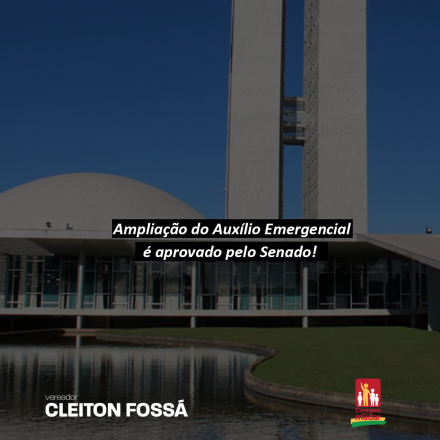 Cleiton Foss       Nesta quarta-feira (22) o Senado aprovou o projeto que inclui novos grupos para receber o auxílio emergencial e altera alguns requisitos. Agora o texto segue para a sanção...