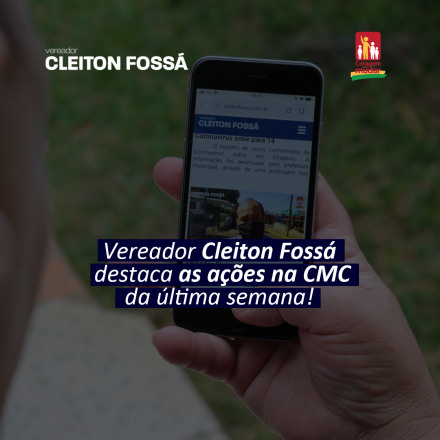 Cleiton Fossá Mais uma semana intensa. Muitas decisões, conquistas, e trabalho pela frente. Assim, comenta o vereador Cleiton Fossá, ao relembrar das ações que realizou durante a última...