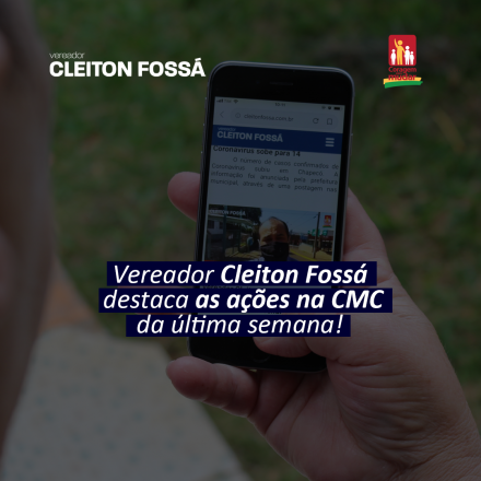 Cleiton Foss      Mais uma semana intensa. Muitas decisões, conquistas, e trabalho pela frente. Assim, comenta o vereador Cleiton Fossá, ao relembrar das ações que realizou durante a última...