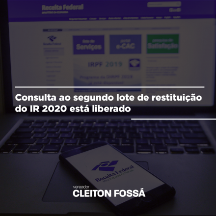 Cleiton Fossá A Receita Federal abriu nesta terça-feira (23), a partir das 9h, as consultas ao segundo lote do Imposto de Renda de Pessoa Física 2020. A consulta realizada pelos contribuintes podem ser realizadas pelo site...