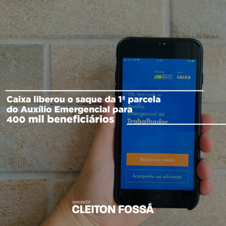 Cleiton Fossá Nesta segunda-feira, 6, a Caixa Econômica Federal liberou os saques da primeira parcela do auxílio emergencial de R$ 600 para 400 mil beneficiários nascidos em janeiro. Os pagamentos ocorrem até o...