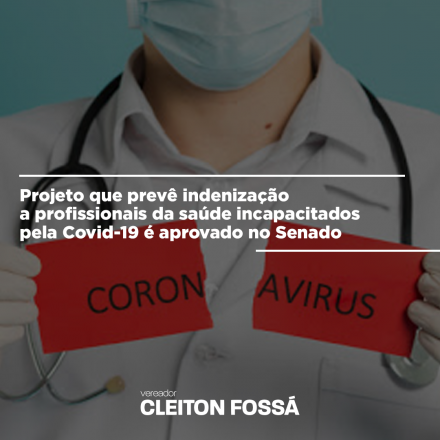 Cleiton Fossá No início desta semana foi aprovado no Senado brasileiro, por 76 votos a favor e nenhum voto contrário, o projeto que permite indenização da União, de pelo menos R$ 50 mil aos profissionais da...