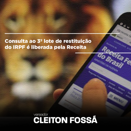 Cleiton Foss Nesta sexta-feira, 24, foi liberado, a consulta ao terceiro lote de restituição do Imposto de Renda da Pessoa Física (IRPF) 2020. As consultas liberadas este ano, são relativas ao ano de 2019. Ao...